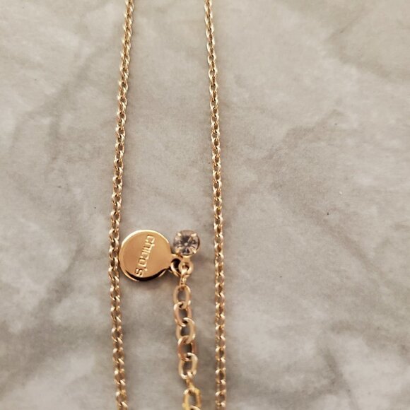 ✨ Chico's Gold Beaded Ball Chain Tassel Pendant Necklace ✨ - Picture 6 of 8